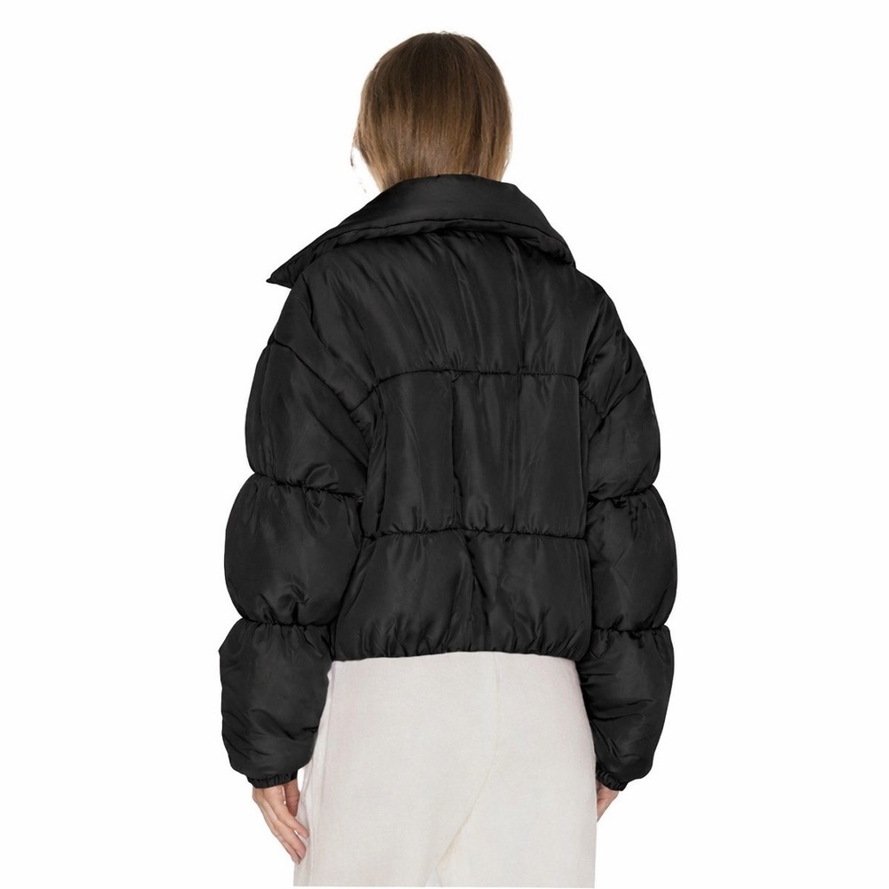 By Dyln Morris Puffer Jacket Cropped Slouchy Baggy Relaxed Fit in Black Medium - Picture 2 of 12